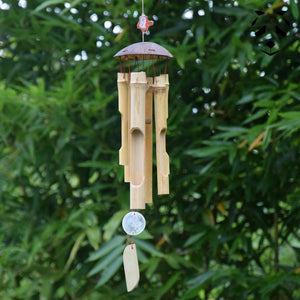 Magnifique Carillon en Bambou Pierre et Nacre