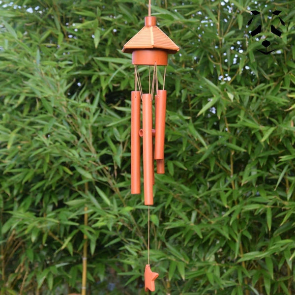 Carillon à Vent en Bambou et Noix de Coco pour Déco de Jardin Exotique